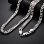 collar hombre plata