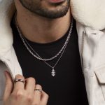 collar plata hombre
