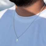 collar plata hombre